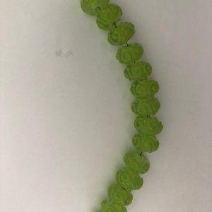 Lime Swirl Lampwork Beads 15 pieces, 10mm